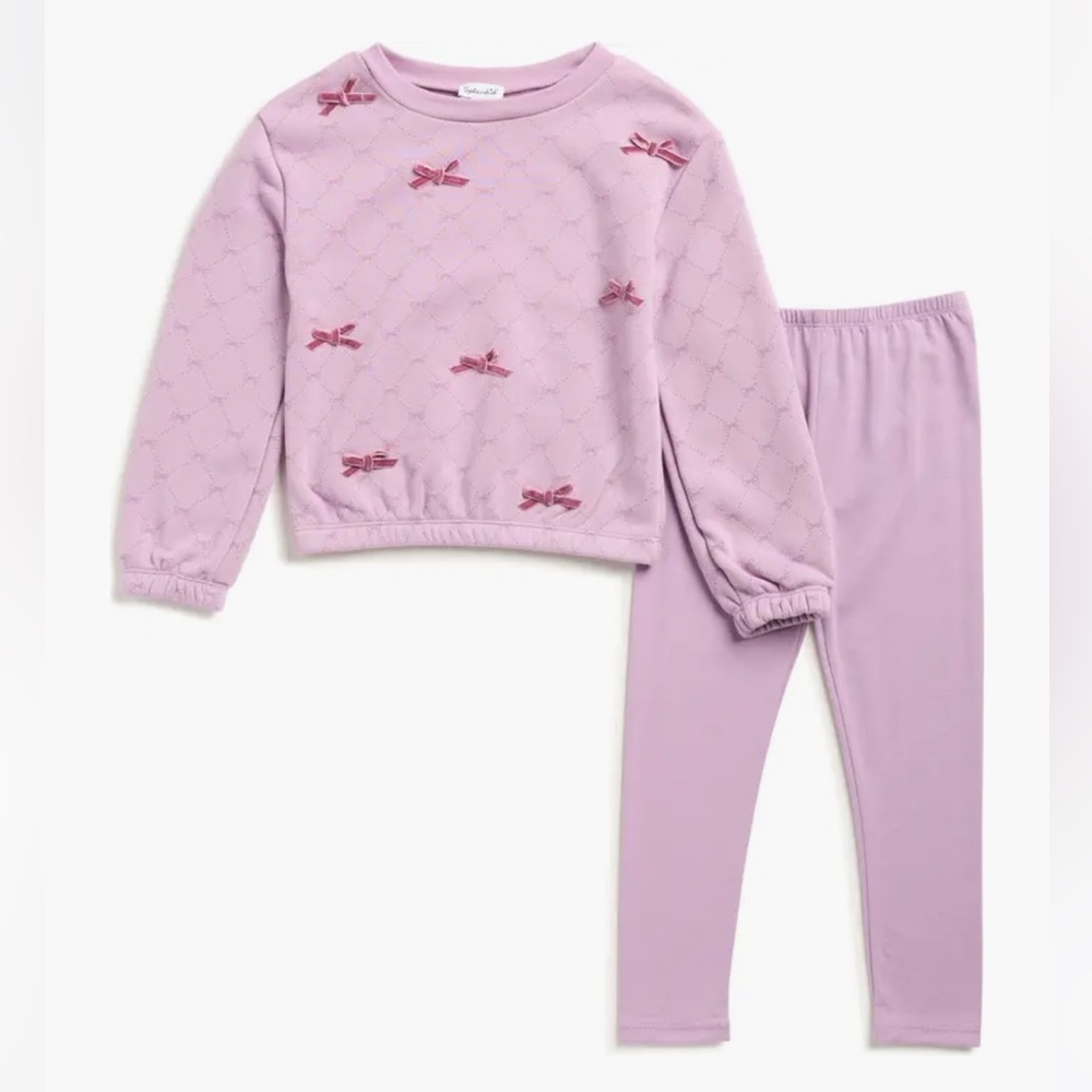 NWT Splendid Kids' Little Bow Sweatshirt & Joggers Set 3T